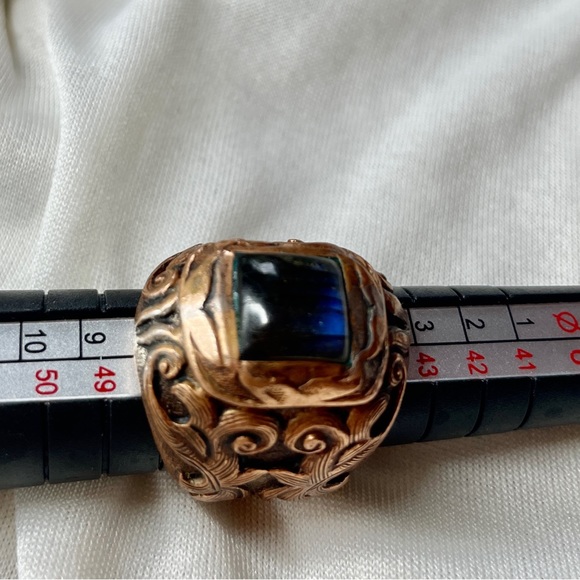 Jewelry - Size 4 copper labradorite Pitango Power ring, grounding copper, meditation 💎